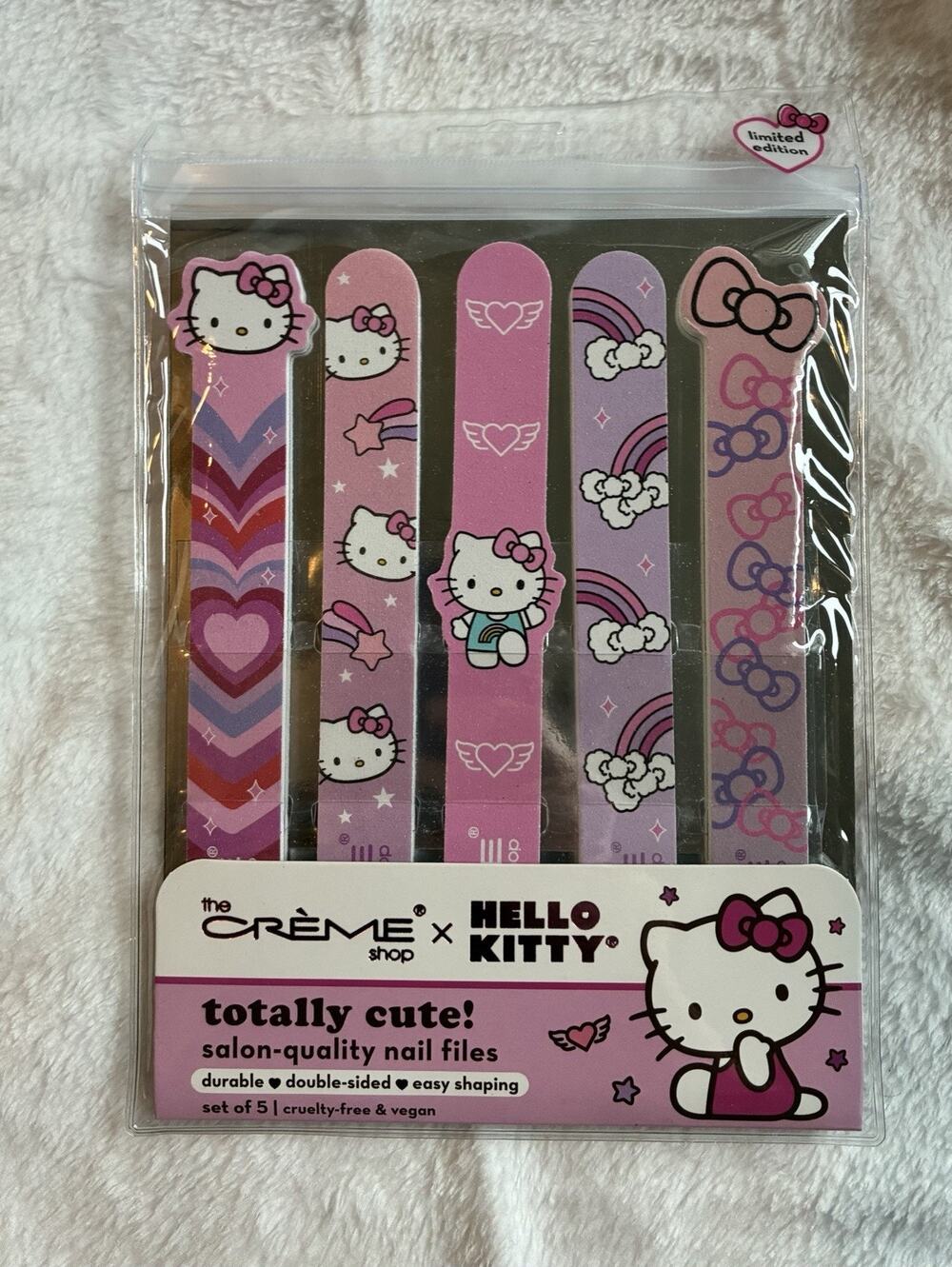 The Crème Shop x Hello Kitty Double-Sided Durable Reusable Nail File Set of 5
